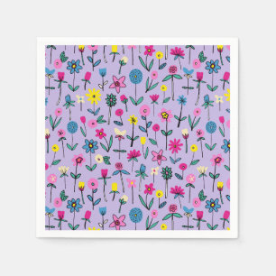 Servilleta De Papel Patrón floral de niños lindos