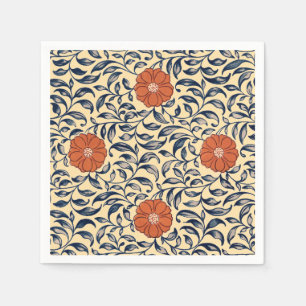 Servilleta De Papel Patrón Floral de Peonía China Art Nouveau Vintage