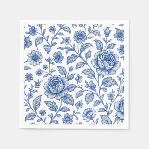Servilleta De Papel Patrón floral de Rosas azules reales