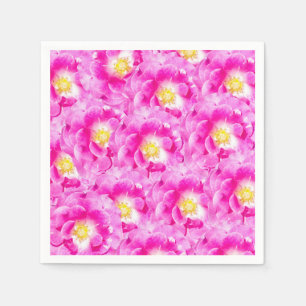Servilleta De Papel Patrón floral de rosas rosadas
