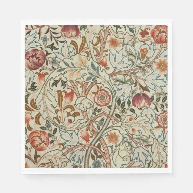 Servilleta De Papel Patrón floral de William Morris Acanthus Embroider (Anverso)