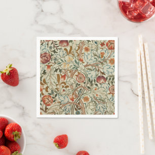 Servilleta De Papel Patrón floral de William Morris Acanthus Embroider