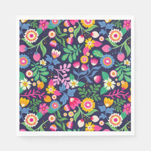 Servilleta De Papel Patrón floral exótico pintado a mano