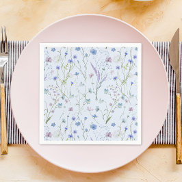 Servilleta De Papel Patrón Floral Flor Silvestre Bonito Púrpura Azul