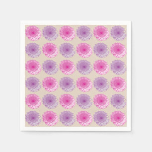 Servilleta De Papel Patrón floral germérico rosa y púrpura