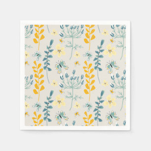 Servilleta De Papel Patrón floral lindo con mariposas