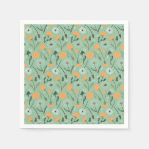 Servilleta De Papel Patrón floral Naranja de las flores de Dandelion