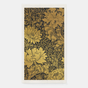 Servilleta De Papel Patrón floral negro y dorado de William Morris