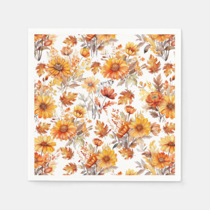 Servilleta De Papel Patrón floral otoñal B01
