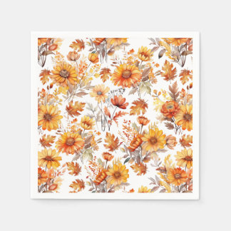 Servilleta De Papel Patrón floral otoñal B01