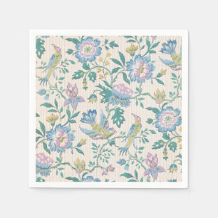 Servilleta De Papel Patrón Floral Pastel de Pájaro Vintage Chinoiserie