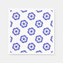 Servilleta De Papel Patrón floral redondo azul