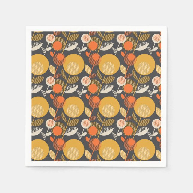 Servilleta De Papel Patrón floral retro clásico (Anverso)