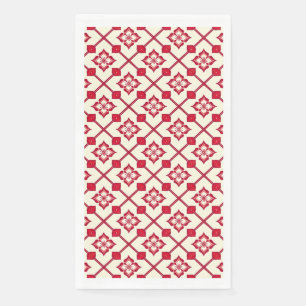 Servilleta De Papel Patrón floral rojo y blanco