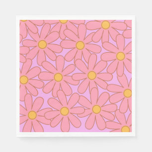 Servilleta De Papel Patrón Floral Rosa Púrpura Preppy Flor Simple