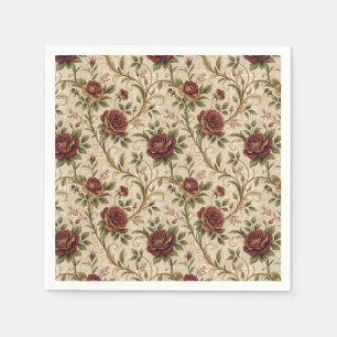 Servilleta De Papel Patrón Floral Rosa Vintage - Arte de Diseño de Flo