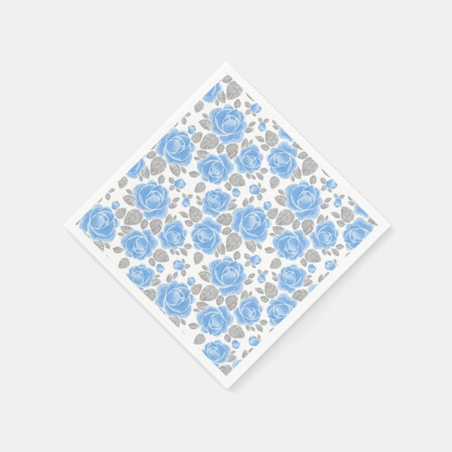 Servilleta De Papel Patrón floral. Rosas de acuarela /2 (Borde)