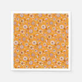Servilleta De Papel patrón floral sin costuras naranja