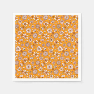 Servilleta De Papel patrón floral sin costuras naranja