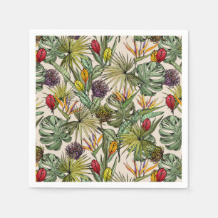 Servilleta De Papel Patrón floral tropical