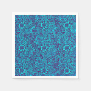 Servilleta De Papel Patrón floral turquesa oscuro púrpura vintage