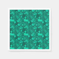 patrón floral verde turquesa brillante