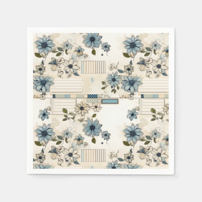 Servilleta De Papel Patrón floral vintage (Anverso)