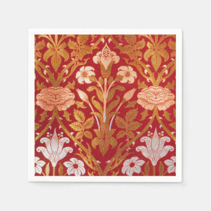 Servilleta De Papel Patrón floral vintage de rosa y lirio de William M