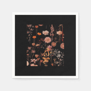 Servilleta De Papel Patrón floral - Whimsigoth Dark Cottagecore Oscuro