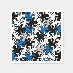Servilleta De Papel Patrón Geckos Mosaico - gris blanco azul