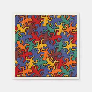 Servilleta De Papel Patrón Geckos Mosaicos - Color de la Tierra