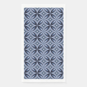 Servilleta De Papel Patrón geométrico azul estilo retro