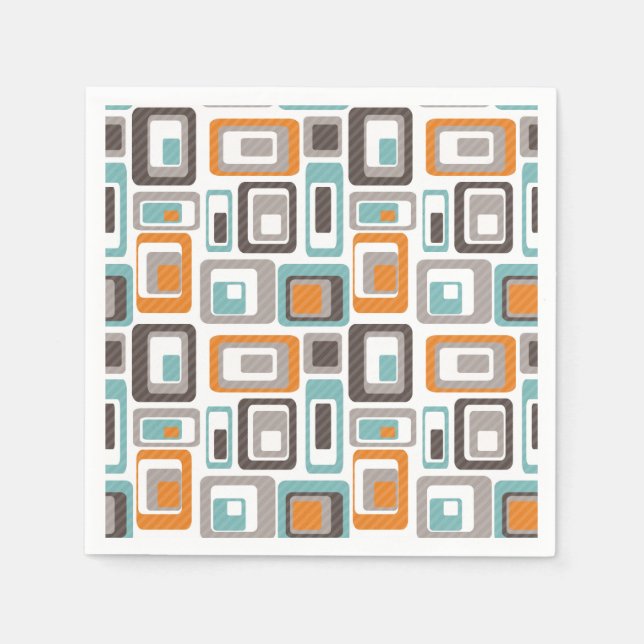 Servilleta De Papel Patrón geométrico brillante. (Anverso)