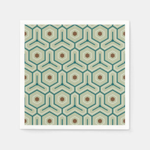 Servilleta De Papel Patrón geométrico con hexágonos entrelazados