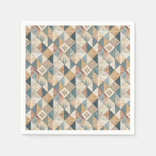 Servilleta De Papel Patrón geométrico cubista moderno abstracto de tri