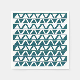 Servilleta De Papel Patrón geométrico de bandas triangulares blancas a