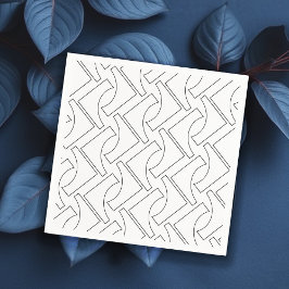 Servilleta De Papel Patrón geométrico elegante de diseño negro y blanc