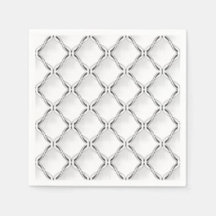 Servilleta De Papel Patrón geométrico en blanco y negro.