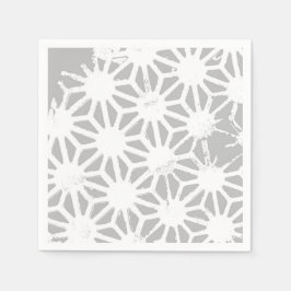 Servilleta De Papel Patrón geométrico gris y blanco
