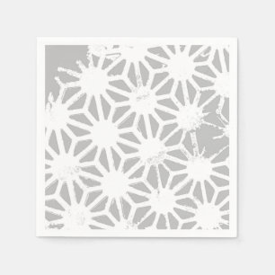 Servilleta De Papel Patrón geométrico gris y blanco