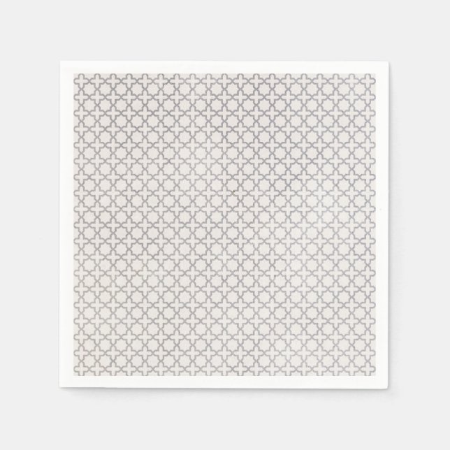 Servilleta De Papel Patrón geométrico islámico beige (Anverso)