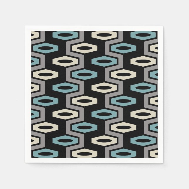 Servilleta De Papel Patrón geométrico Minimalista retro (Anverso)