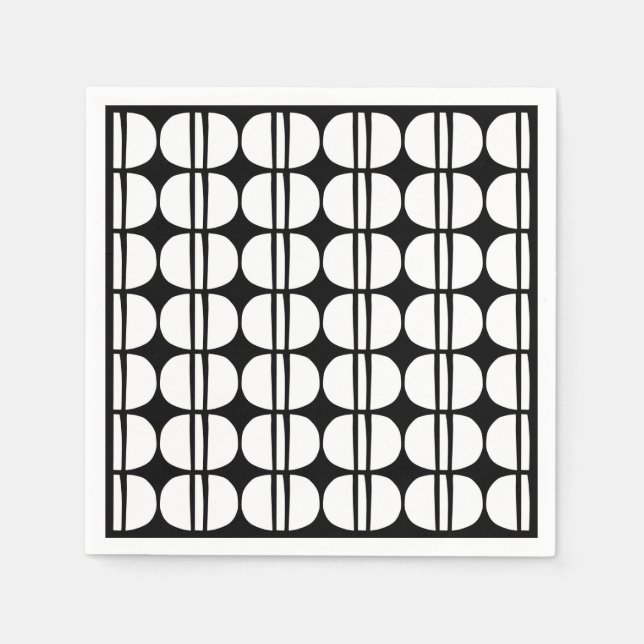 Servilleta De Papel Patrón Geométrico Moderno del Siglo Medio (Anverso)