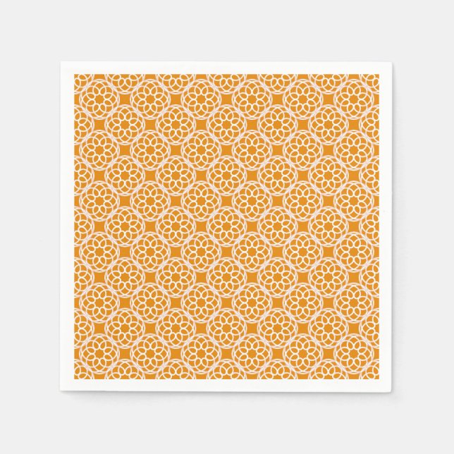 Servilleta De Papel Patrón geométrico naranja blanco sin fisuras (Anverso)