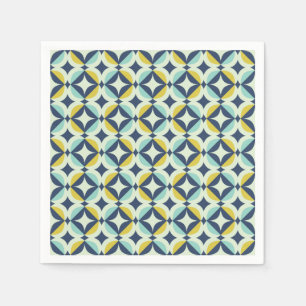 Servilleta De Papel Patrón geométrico oro y azul