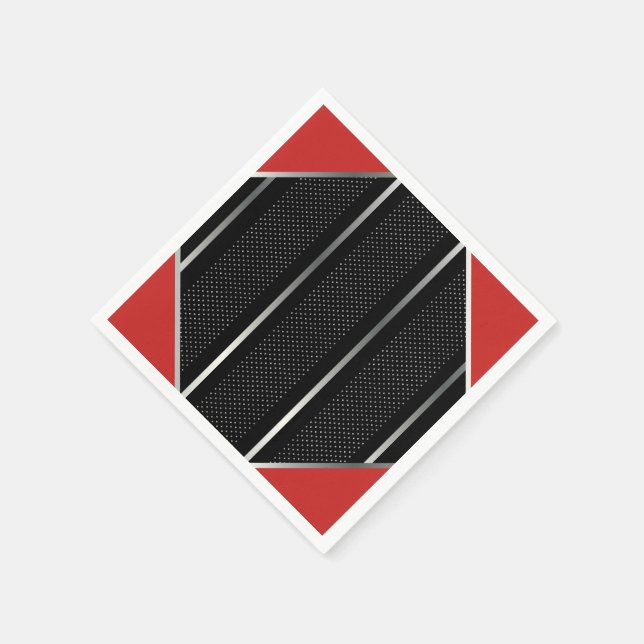 Servilleta De Papel Patrón geométrico plateado moderno Arte estilo neg (Borde)