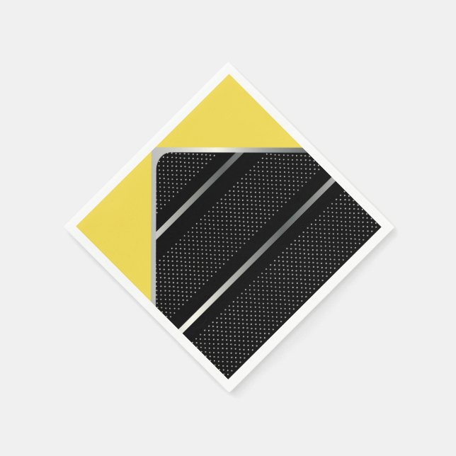 Servilleta De Papel Patrón geométrico plateado moderno Arte estilo neg (Borde)