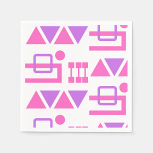 Servilleta De Papel Patrón Geométrico Rosa Púrpura