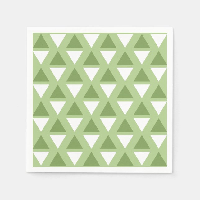 Servilleta De Papel Patrón geométrico verde pastel simple (Anverso)