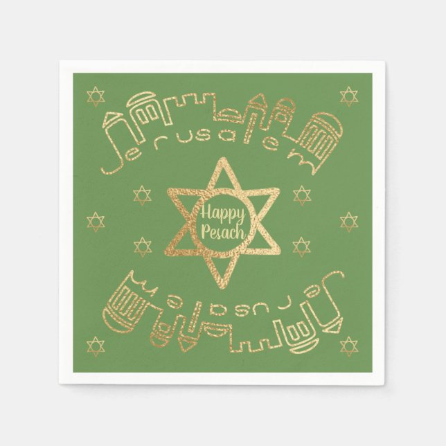 Servilleta De Papel Patrón "Gold Jerusalem" de las servilletas de cóct (Anverso)